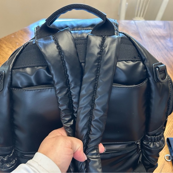 Black Quilted Baby Backpack Diaper Bag - Picture 9 of 15